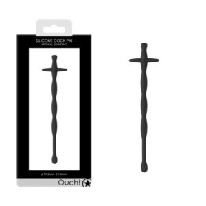 Shots Ouch 6 Inch Silicone Urethral Cock Pin Black OU597 7423522552544 Multiview