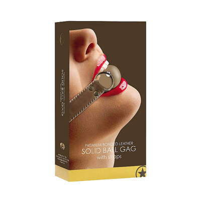 Shots - Ouch! Brown - Solid Ball Gag - Mocca - OU165BRN-M - 8714273581563