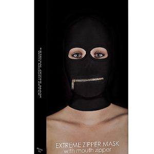 Shots Ouch Extreme Zipper Mask with Mouth Zipper Black OU175BLK 8714273581495 Boxview