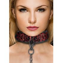 Shots Ouch Luxury Collar with Leash Burgundy OU343BUR 8714273928634 Model Detail