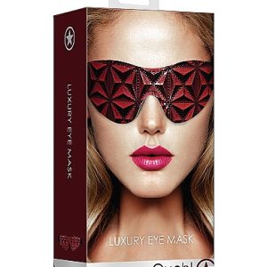 Shots Ouch Luxury Eye Mask Burgundy OU348BUR 8714273928672 Boxview
