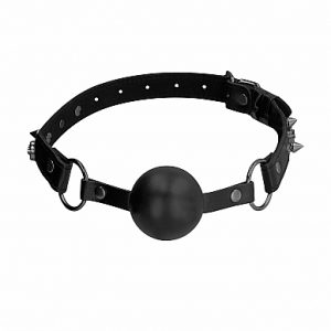 Shots Ouch Skulls and Bones Silicone Ball Gag Black OU297BLK 8714273292650