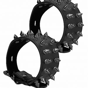 Shots Ouch Skulls and Bones Spiked Ankle Cuffs Black OU288BLK 8714273292315