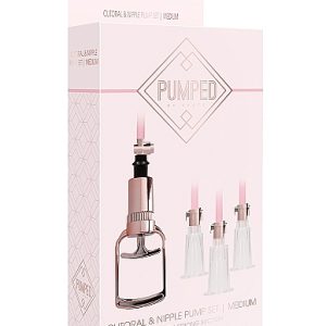 Shots Pumped Clitoral and Nipple Pump Set Rose Gold PMP024ROS 8714273548443 Boxview