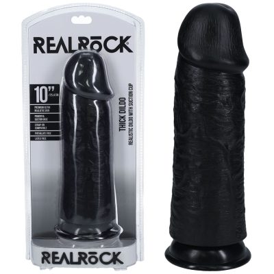 Shots Realrock 10 Inch Extra Thick Dildo Black REA174BLK 8714273505798 Multiview