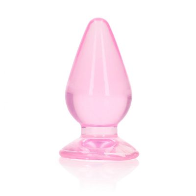 Shots Realrock Crystal Clear 3 point 5 inch Butt Plug Clear Pink REA161PNK 8714273522801 Detail