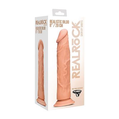 Shots Realrock Skin 8 Inch Dong and Strap On Harness Light Flesh REA066FLE 8714273530783 Boxview