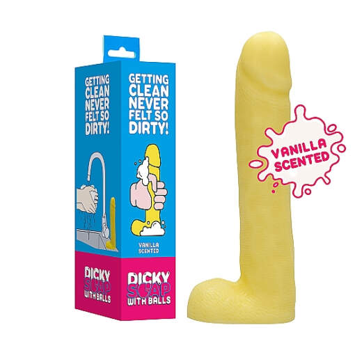 Shots S Line Dicky Soap with Balls Vanilla Novelty Soap Yellow SLI171 1 8714273543264 Multiview