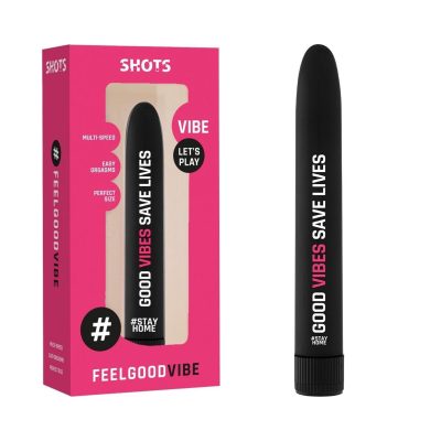 Shots Toys FeelGoodVibes Good Vibes Save Lives Statement Smoothie Vibrator Black FEE006BLK 8714273542465 Multiview