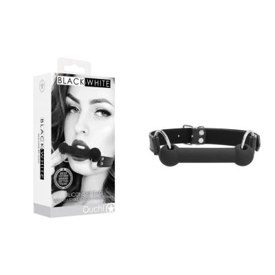 Shots Toys Ouch Black White Silicone Bit Gag Black OU678BLK 7423522575581 Multiview