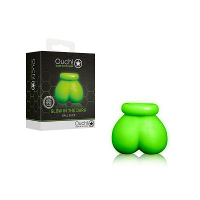 Shots Toys Ouch Glow in the Dark Ball Sack Glow in the Dark Green OU735GLO 7423522639665 Multiview