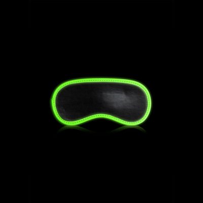 Shots Toys Ouch Glow in the Dark Eye Mask Black Glow in the Dark Green OU752GLO 7423522641644 Detail