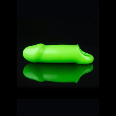 Shots Toys Ouch Glow in the Dark Smooth Thick Stretchy Penis Sleeve Glow in the Dark Green OU738GLO 7423522639696 Detail