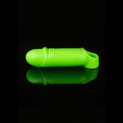 Shots Toys Ouch Glow in the Dark Smooth Thick Stretchy Penis Sleeve Glow in the Dark Green OU744GLO 7423522640661 Detail