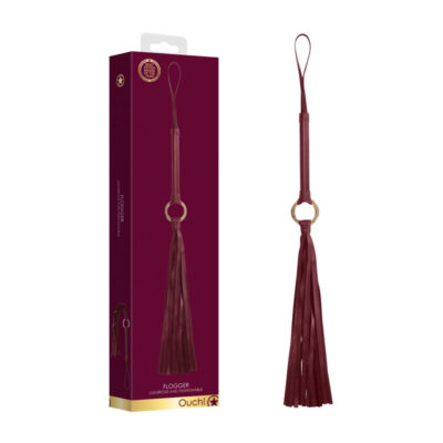 Shots Toys Ouch Halo Flogger Burgundy OU590BUR 7423522559598 Multiview