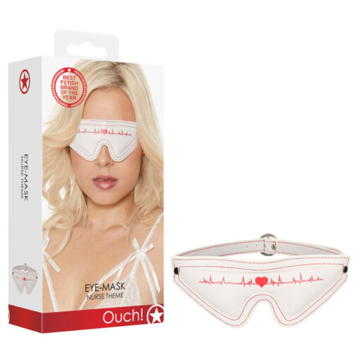 Shots Toys Ouch Nurse Theme Eye Mask White OU540WHT 7423522484401 Multiview
