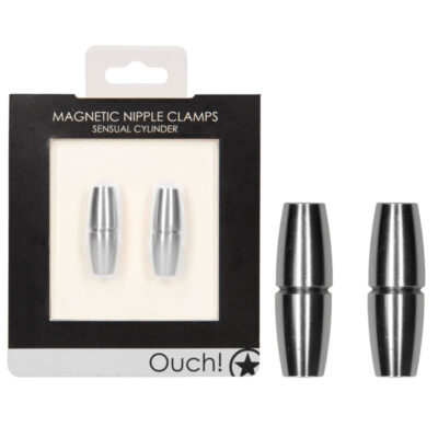 Shots Toys Ouch Sensual Cylinder Magnetic Nipple Clamps Silver OU529SIL 7423522462409 Multiview