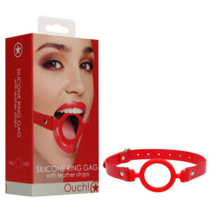 Shots Toys Ouch Silicone Ring Gag Red OU463RED 8714273492517 Multiview