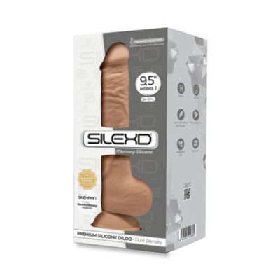SilexD Model 1 Silexpan Dual Density Thermoreactive Silicone 9 point 5 Inch Dong with Balls Tan Flesh S220369 8433345220369 Boxview