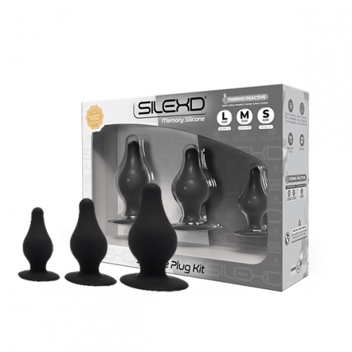 SilexD Model 2 Anal Kit Thermoreactive Memory Silicone Anal Training Kit Black 230009ad 8433345230009 Multiview