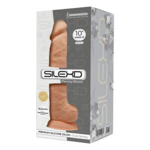 SilexD Model 5 10 Inch Dong with Balls Silexpan Thermoreactive Silicone Material Light Flesh SILEX 20970 8433345220970 Boxview