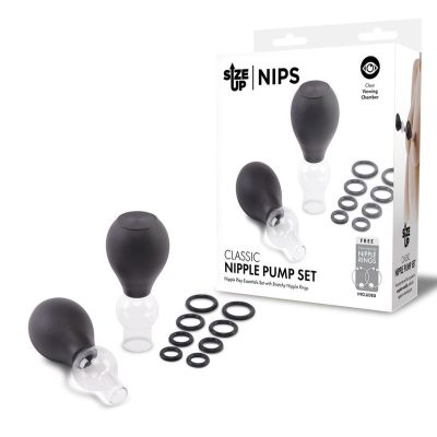 Size Up Nips Classic Nipple Pump Set Clear Black SU104 848416010486 Multiview