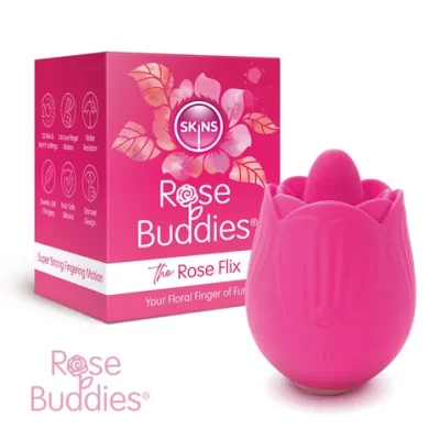 Skins Rose Buddies Rose Flix Finger Motion Clitoral Stimulator Pink SKRBRF 5037353007443 Multiview