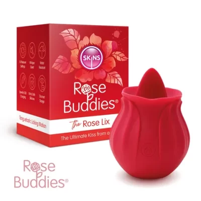 Skins Rose Buddies Rose Lix Licking Motion Clitoral Stimulator Red SKRBRL 5037353007436 Multiview