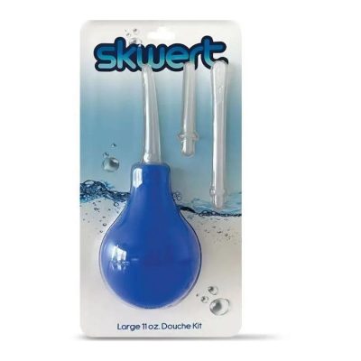 Skwert Anal Douche with 3 nozzles Large 11oz 320ml Blue SK0502 666987005027 Boxview