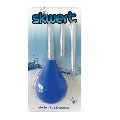 Skwert Anal Douche with 3 nozzles Medium 8oz 224ml Blue SK0501 666987005010 Boxview