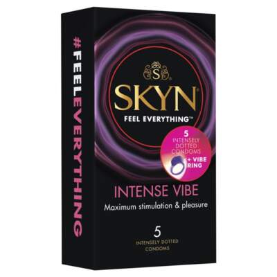 Skyn Intense Vibe Latex Free Condoms 5 pack plus vibe ring 9352417000564