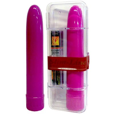 Slimline Plastic Smoothie Vibrator with Case and Batteries Purple 8826LV PLBX 4890888882661 Multiview