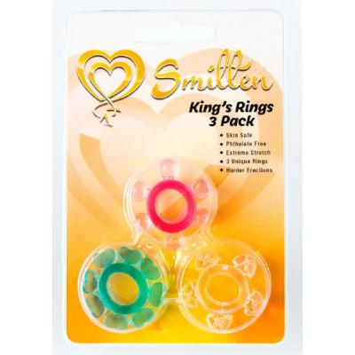 Smitten Kings Rings 3 Pack Textured Ornament Rings Cock Rings DS907 00 752830477582 Boxview