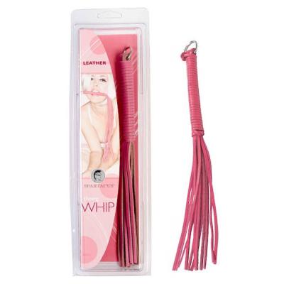 Spartacus 10 Inch Leather Thong Whip Pink BSPL 10RK 669729100295 Multiview