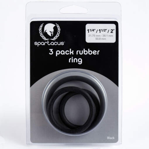 Spartacus 3 Pack Rubber Ring Cock Rings Strap On O Rings Black BSPR 14 669729410141 Boxview