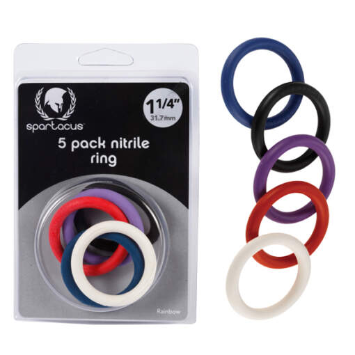 Spartacus Nitrile Cock Rings 1.25 Inch Multicoloured BSPR76 669729410769 Multiview