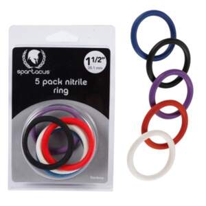 Spartacus Nitrile Cock Rings 1.5 Inch Multicoloured BSPR77 669729410776 Multiview