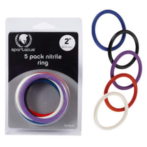 Spartacus Nitrile Cock Rings 2 Inch Multicoloured BSPR78 669729410783 Multiview