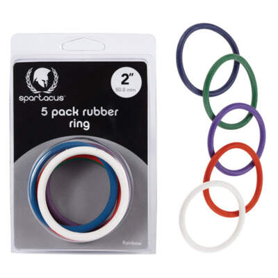 Spartacus Rubber Cock Rings 2 Inch Multicoloured BSPR48 669729410486 Multiview