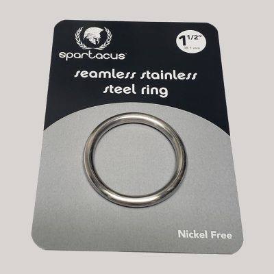 Spartacus Seamless Stainless Steel Cock Ring 38mm Silver BSPR 18 669729002582 Boxview