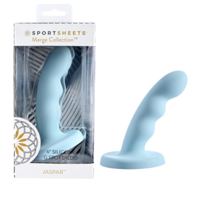 Sportsheets Merge Collection Jaspar 6 Inch Silicone G Spot Dildo Blue SS69839 646709698393 Multiview
