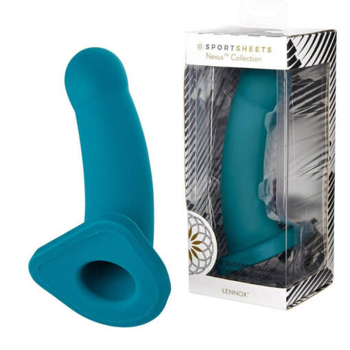Sportsheets Nexus Collection Lennox 8 Inch Vibrating Hollow Dong Teal SS69837 646709698379 Multiview