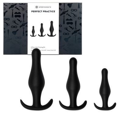 Sportsheets Perfect Practice 3 Pc Silicone Anal Plug Kit Black SS44523 646709445232 Multiview