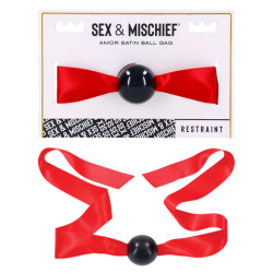 Sex & Mischief – Amor Satin Ball Gag (Red/Black)
