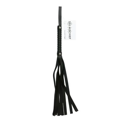 Sportsheets Sex and Mischief Faux Leather Flogger Black SS10040 646709100407 Multiview