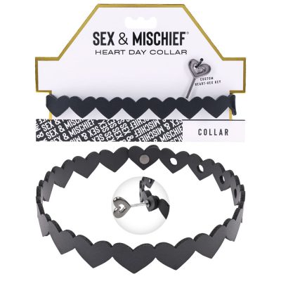 Sportsheets Sex and Mischief Heart Day Collar Black SS09850 646709098506 Detail Multiview