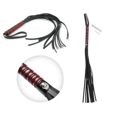 Sportsheets Sex and Mischief Mahogany Flogger 30 inch Whip Black Brown SS10043 646709100438 Multiview