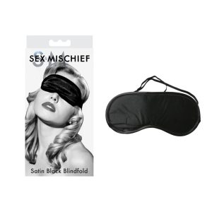 Sportsheets Sex and Mischief Satin Blindfold Black SS10001 646709100018 Multiview