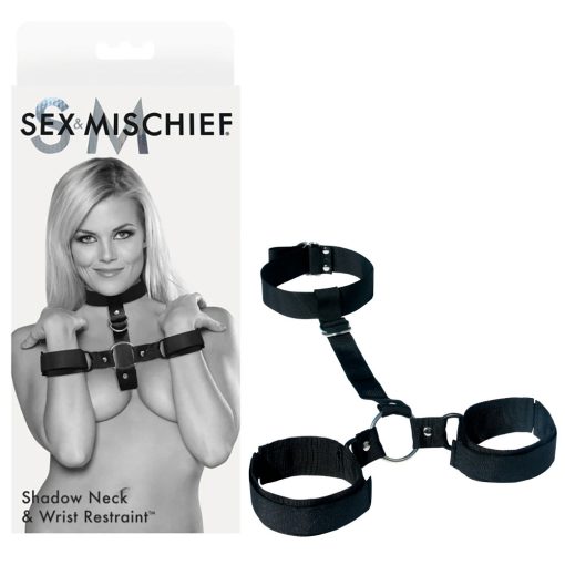 Sportsheets Sex and Mischief Shadow Neck and Wrist Restraint Black SS09910 646709099107 Multiview