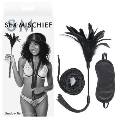 Sportsheets Sex and Mischief Shadow Tie and Tickle Kit Black SS09806 646709098063 Multiview